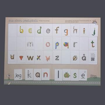 25 stk. kl.sæt: Pusleplade, brikker, spil